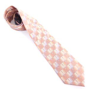 Enro Men 100% Silk Necktie Handmade Stain Resistant Check 59.5x3.75 - NWT